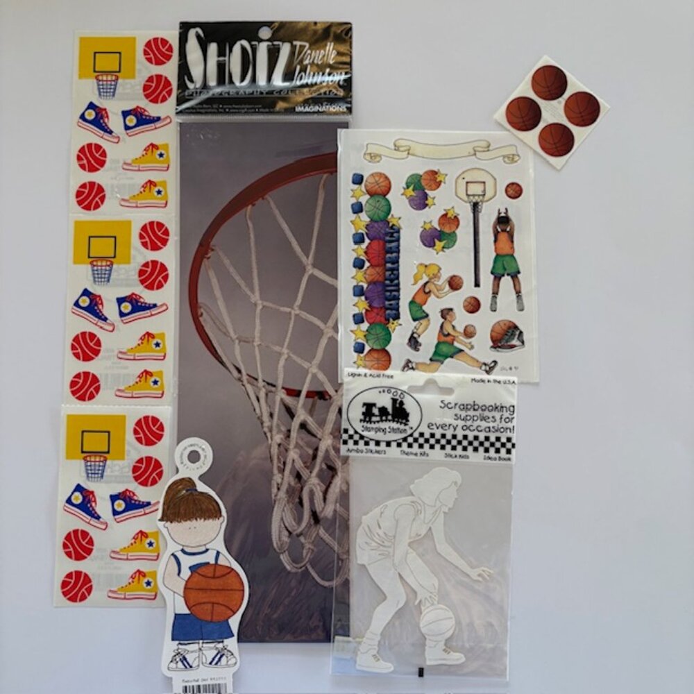 Basketball Scrapbook Stickers Diecuts Crafting Junk Journaling Vintage